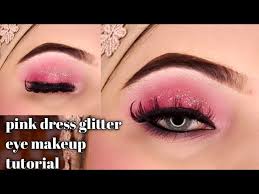 pink dress glitter eye makeup tutorial
