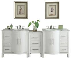 white double sink bathroom vanity with