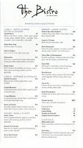 menu at the bistro at courtyard by
