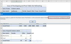 pivot table not refreshing 5 issues
