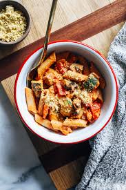 roasted vegetable penne with creamy