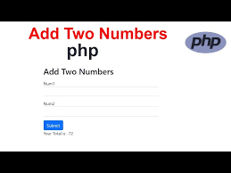 add two numbers in php you
