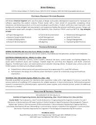 Resume Samples Engineering Electrical Engineering Resume Sample