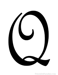 printable cursive letter q print