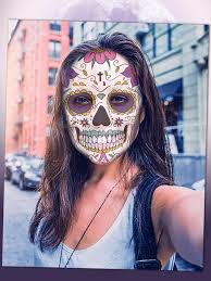 mexican sugar skull mask on the app