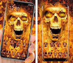 scary fire skull launcher theme live hd