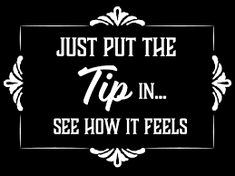 Amazon.com: Just Put The Tip In ... See How It Feels - 3x4 All Weather  Vinyl Decal Sticker- Support Local Business Tip Your Waiter Waitresses Tip  Cash Tipping Jar Billfold Check Presenter