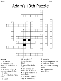 adam s 13th puzzle crossword wordmint