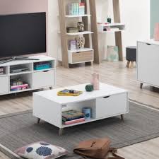 Shaylee Modern White Coffee Table With