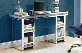 Southern enterprises glairon glam mirrored writing desk w/ drawers, mirrored: Noralie Writing Desk 93112 In Mirrored By Acme