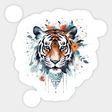 painted color mandala tiger cartoon