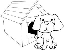 Dogs coloring pages for kids you can print and color. Simple Dog House Coloring Page Dog Coloring Page House Colouring Pages House Drawing For Kids