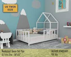 montessori house bed plan toddler twin