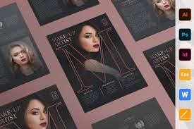 makeup artist flyer template graphic by