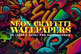 neon graffiti wallpapers in 6k graphic
