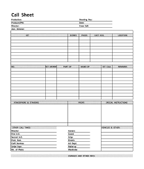 call sheet template free