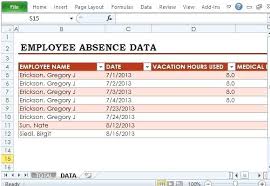 Free Employee Absence Tracker For Excel Hours Time Tracking Template