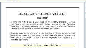 Template Llc Operating Agreement Amendment Template Awesome