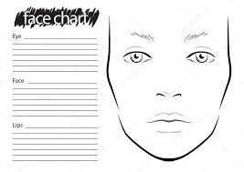 face chart makeup artist blank stock