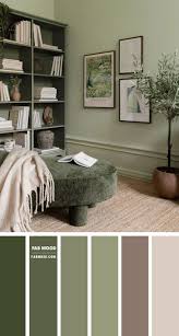 sage green living room with clay beige