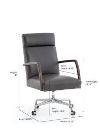 Office chairs, or desk chairs, are adjustable chairs designed specifically for performing desk tasks with features that offer a dimensions.com. Camden Leather Office Chair Ebony