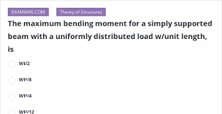 the maximum bending moment for a simply