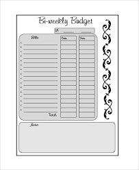 Biweekly Budget Template 8 Free Word Pdf Documents