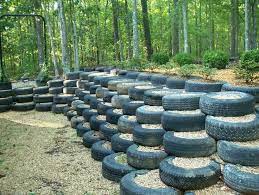 Tire Garden Retaining Wall Retaining