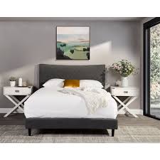 Dark Gray Upholstered Bed 5829dgyq