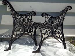 Antique Cast Iron Bench Legs Ornate