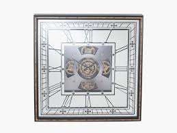 Mirror Square Working Cog Wall Clock