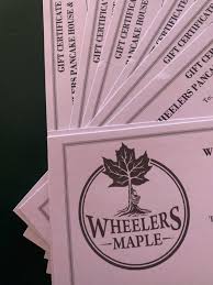 wheelers maple gift certificate