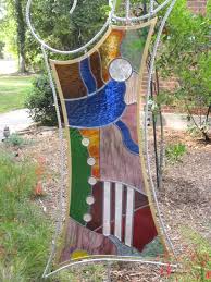 Abstract Stained Glass Panel Garden Art