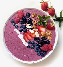 smoothie bowl with berries and bananas