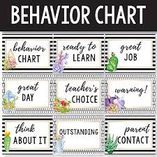 Behavior Chart Editable Succulent Classroom Decor Cactus Classroom Decor