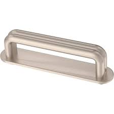 satin nickel drawer pull with backplate