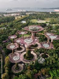 Aerial View Of Gardens By The Bay In