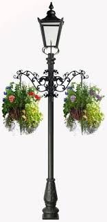 victorian garden lamp post with flower