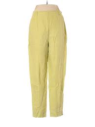 Details About United Colors Of Benetton Women Yellow Linen Pants 44 Italian