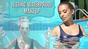 testing waterproof makeup in my pool