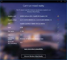 Windows Mixed Reality Minimum Pc Hardware Compatibility