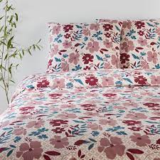 So Home Beki Fl 100 Cotton Bedding Set With Square Pillowcases