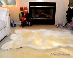 plush polar bear rug faux fur white 5