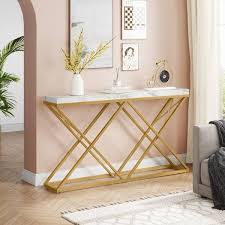 White Gold Console Table Wood