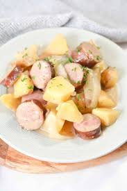 crockpot sausage and potatoes happy