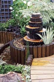 build a log or wood slice fountain for