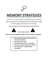 There are over 100 free fraction worksheets in pdfs below to support. Adult Speech Therapy Memory Strategies Patient Handout Tpt
