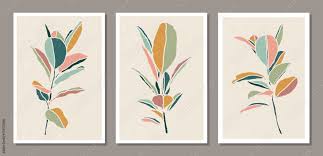 Set Of Botanical Contemporary Collage