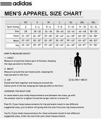 Adidas Hoodie Mens Size Chart