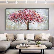 Blooming Colorful Tree Oil Painting On